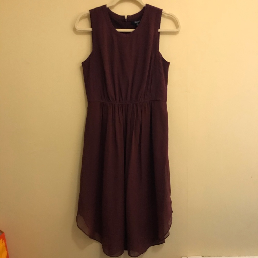Madewell burgundy silk midi dress